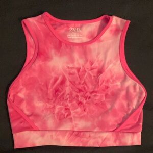 ZARA girls size 11-12 Hermosa Beach pink crop top